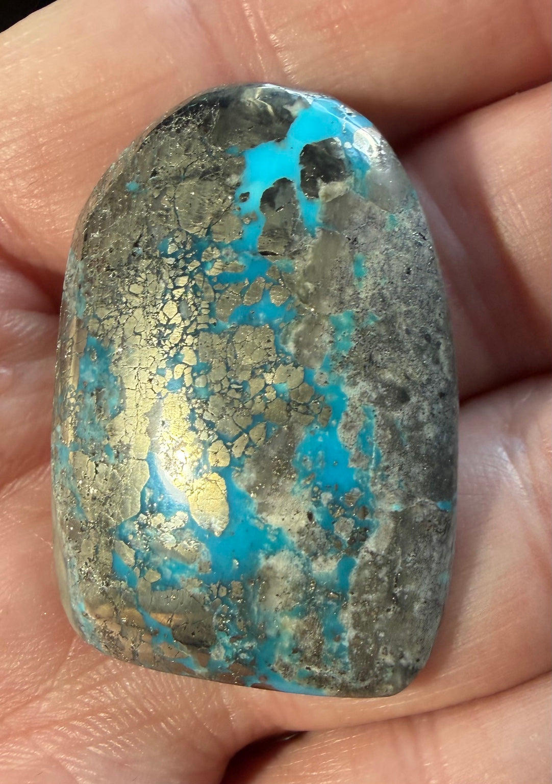 Persian turquoise cabochon PE-04 front view
