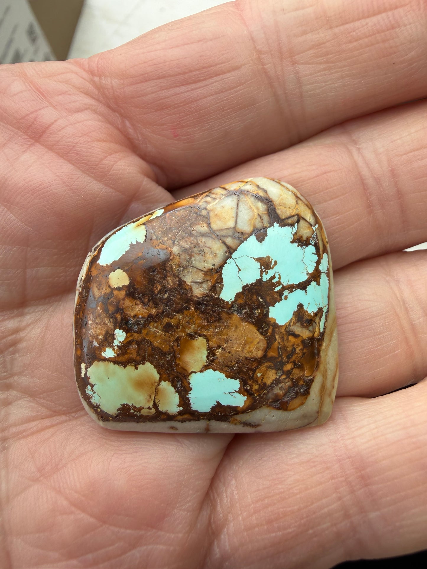 Natural Royal Blue Royston Nevada Turquoise Cab RB-014-N
