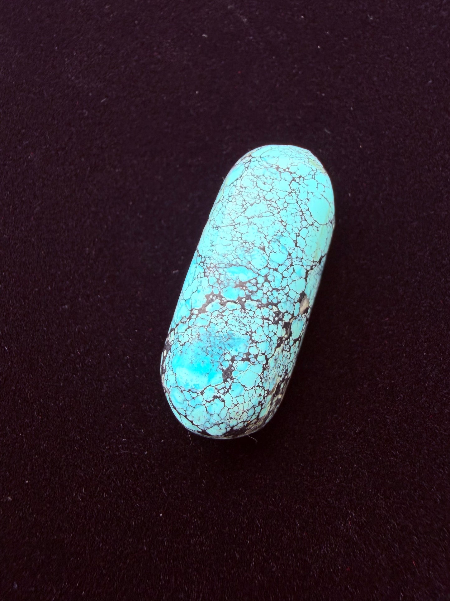 Natural Red River China Turquoise Spiderweb High Dome #RR-04-N
