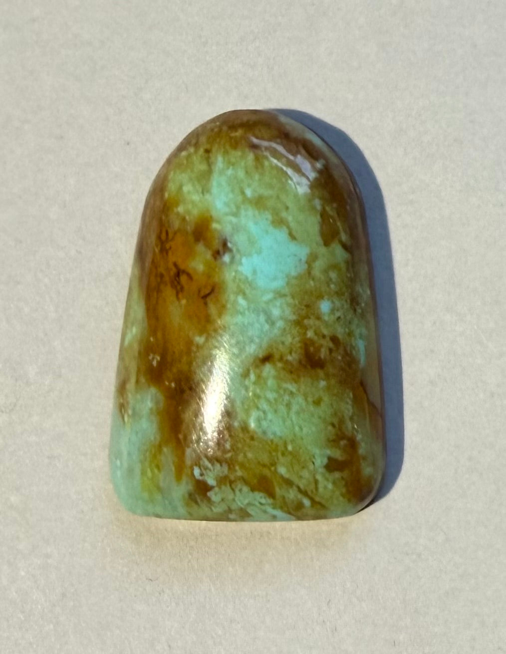 Stella Blue Arizona turquoise cabochon SB-011 in hand