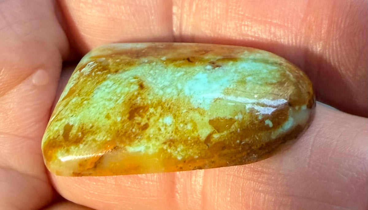 Stella Blue Arizona turquoise cabochon SB-011 side profile